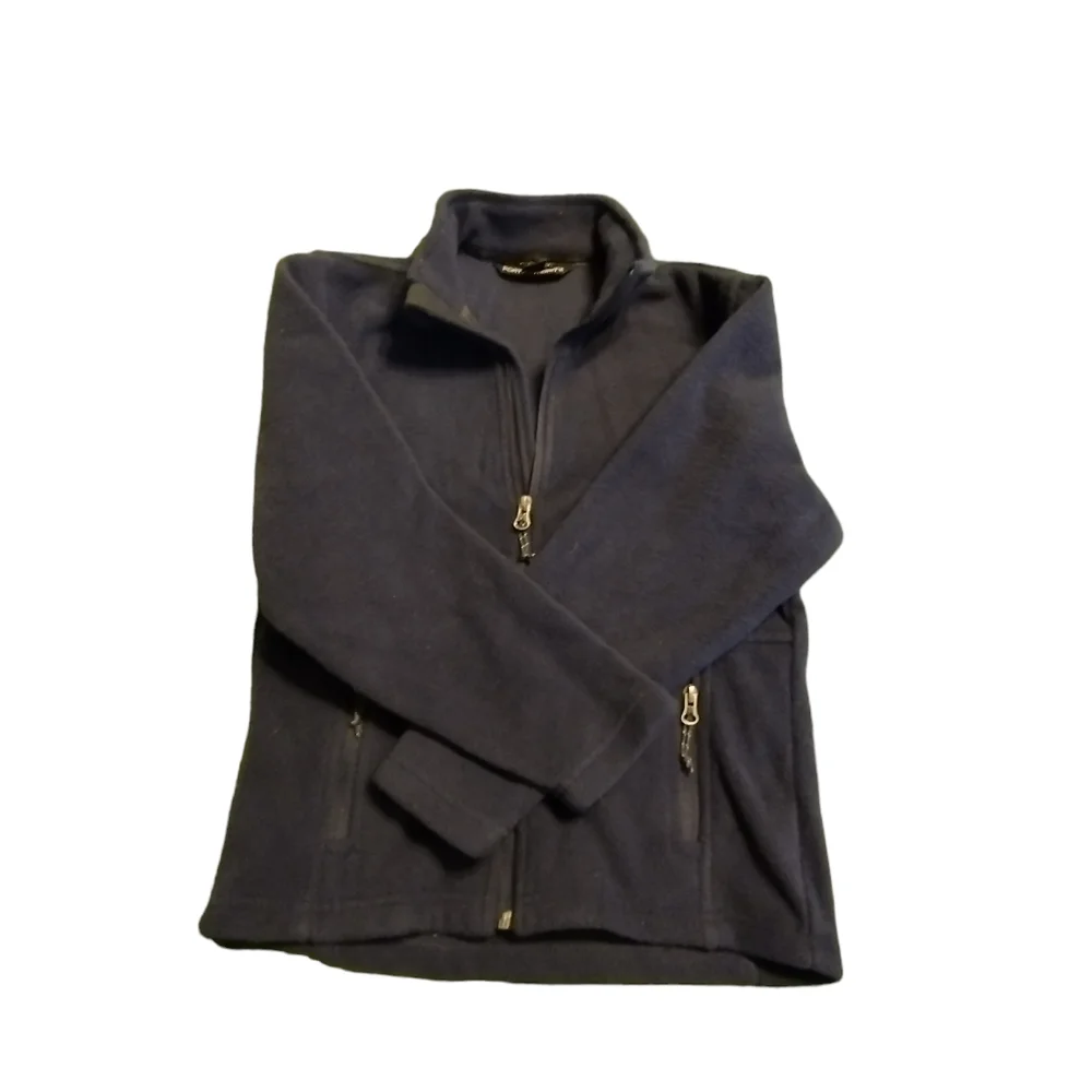 💚 Dark Blue Port Authority Fleece Zippered Jacket Youth Small